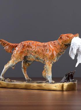 黄铜狗与鸟家居礼品摆件办公室会议室商场开业办公桌商务礼品摆设