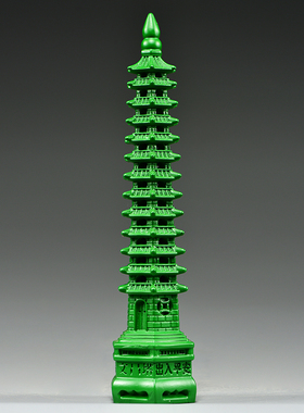 绿色木雕层文昌塔摆件实木质十三层文昌塔红木家居办公室工艺品