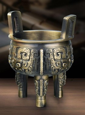 铜鼎摆件 黄铜鼎摆件 鼎盛千秋圆鼎开业礼品装饰品公司定 制