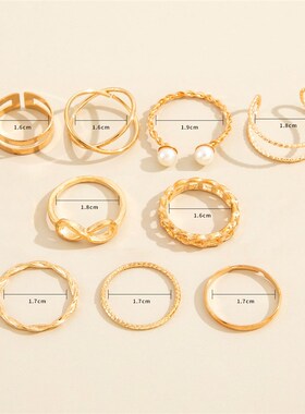 Fashion Hollow Butterfly Ring Set 9PCS Elegant Vintage Cryst