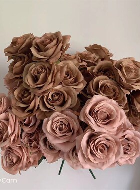 9Heads Rose Bouquet Artificial Flower Wedding Rose Decor Sce