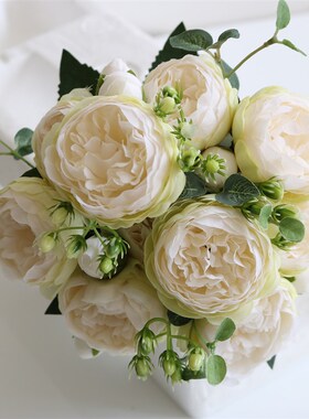 30cm Rose Pink Silk Peony Artificial Flowers Bouquet 5 Big H