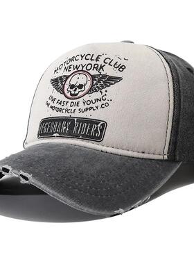 2023 New Punk Motorcycle Cap Casquette Femme Skull Print 5 P