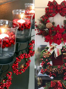 100/200/300PCS Christmas Red Holly Berries Artificial Flower
