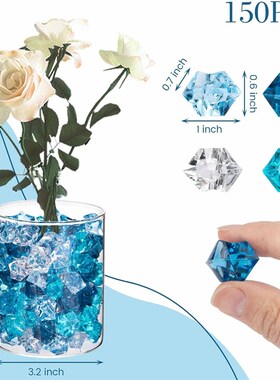 Acrylic Ice Rocks Glass Beads Vases Fake Diamonds Plastic