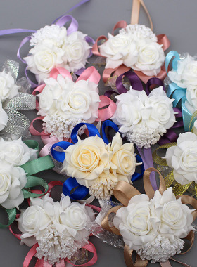 Wedding decoration mariage rose Wrist Corsages Hand Flower s