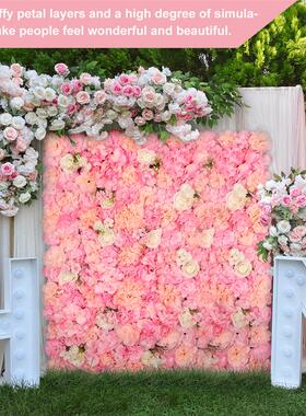 6PCS Artificial Flowers Wall Panel 3D Flower Backdrop Faux R