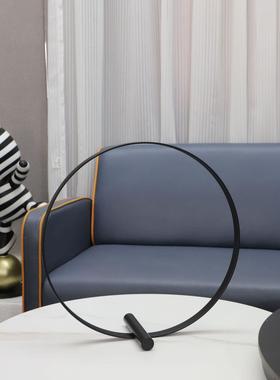 现代简约几何金属摆件客厅展示柜电视柜办公室家居桌面铁艺装饰品