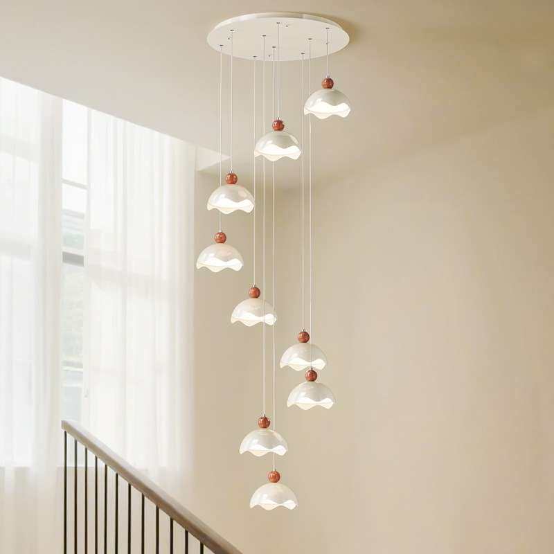 法式奶油风旋转楼梯间长吊灯loft公寓别墅现代简约大气复式楼吊灯,淘宝优惠券,粉丝福利购,淘宝优惠卷