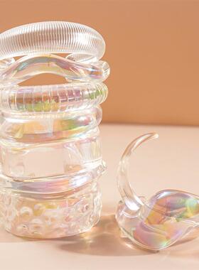 Bohemia Transparent Colorful Acrylic Opening Bangle