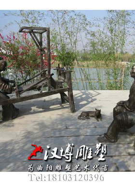二十四孝道之一芦衣顺母玻璃钢制作古代人物城市公园广场小品雕塑