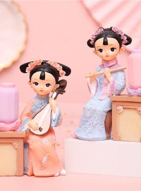 ins风我是格格系列花梦一宿格格小夜灯下琵琶吹笛花灯少女心礼品