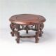 Solid wood classical Chinese incense table round flower table bonsai vase teapot ornaments antique jade wooden base wood carving
