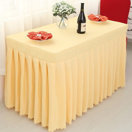 酒店会议桌布桌裙长条桌办公桌签到洽谈桌布长条桌台布条桌罩桌套 - 图3