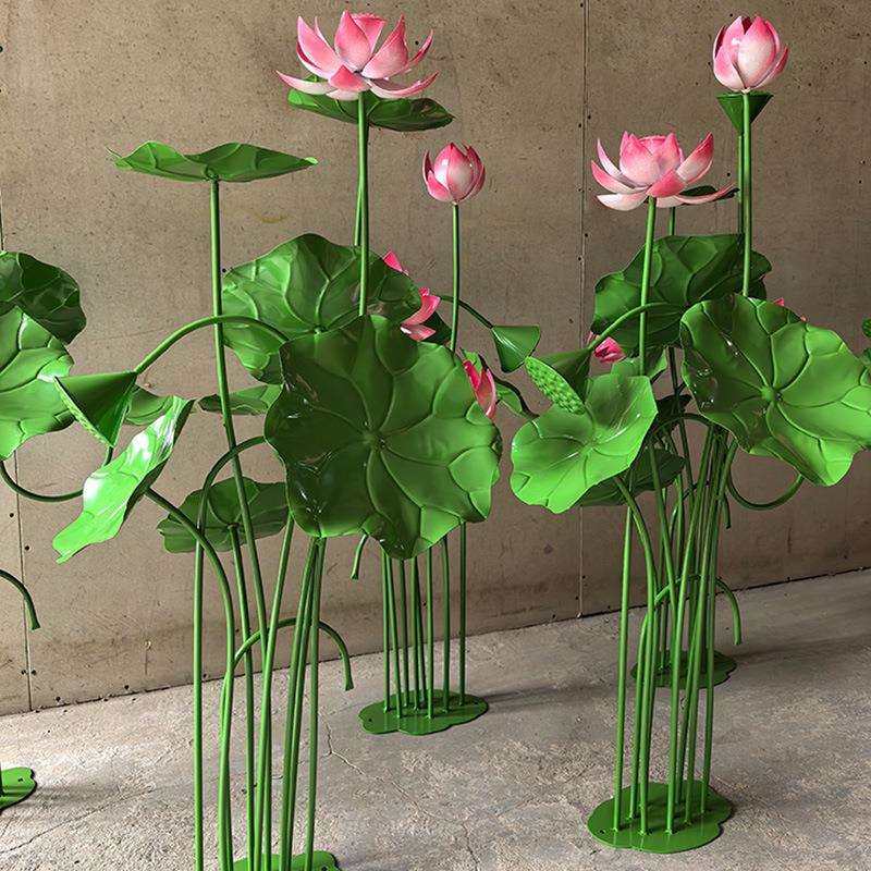 景观创意不锈钢真水池庭院立体荷花荷叶鱼池莲花摆件水景装饰植物,淘宝优惠券,粉丝福利购,淘宝优惠卷