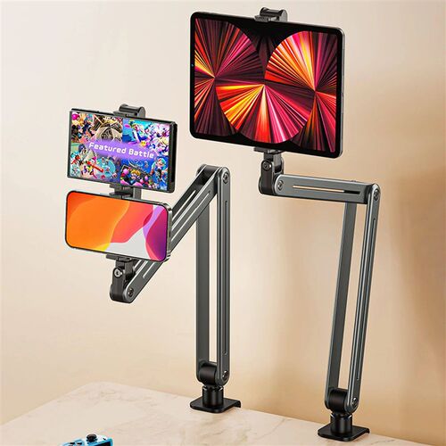 Foldable Bed/Desk Arm Mount Tablet Holder 360 Rotation Adj - 图1