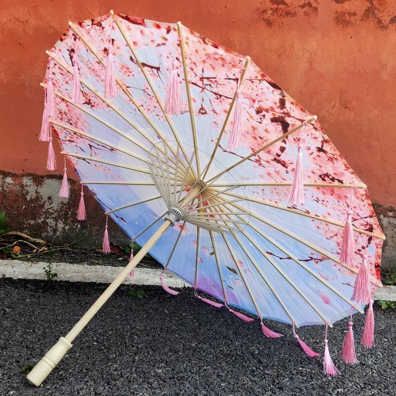 油纸伞女古风舞蹈走秀演出古装伞汉服花伞流苏伞防雨儿童红伞,淘宝优惠券,粉丝福利购,淘宝优惠卷