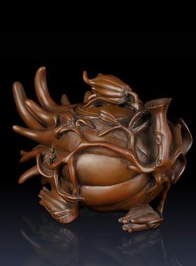 纯黄铜佛手香炉摆件家用室内居室办公室桌面香炉香薰香碗装饰礼品