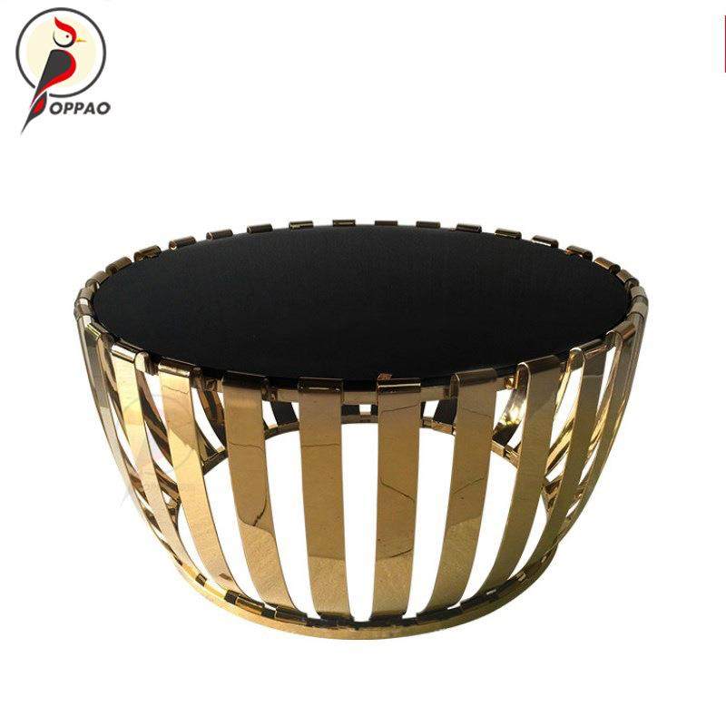 欧式客厅圆形茶几i不锈钢大理石整装简约金属咖啡桌创意角几边几,淘宝优惠券,粉丝福利购,淘宝优惠卷