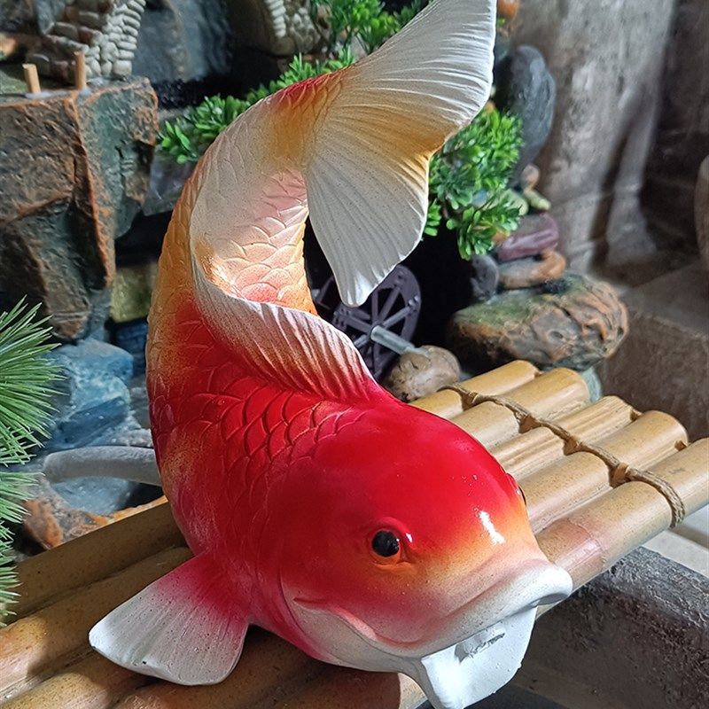 水循环庭院鱼缸水池背景墙壁创意造景鸭流水年年有余年年有鱼摆件,淘宝优惠券,粉丝福利购,淘宝优惠卷