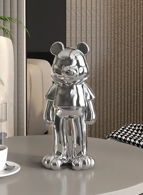 电镀暴力熊客厅摆件高端大气酒柜装饰玄关装电视柜乔迁新居布置