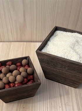 老式升子四方实木斗升日进斗金家用客厅摆件开业礼品装米斗小木斗