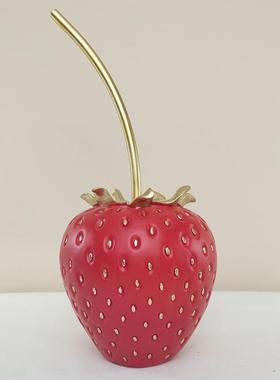 创意草莓水果模型摆件树脂家居橱窗展厅装饰摆设摄影果蔬拍照道具