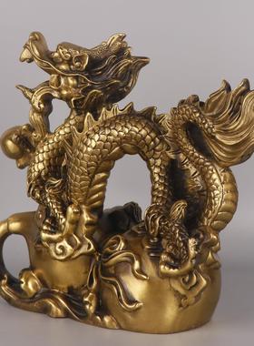 杨铜记 铜龙 铜福禄龙 生肖龙家具办公室铜龙摆件 葫芦龙