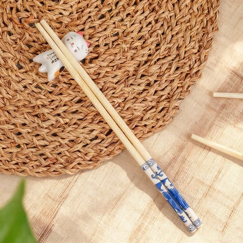 青花瓷一次性高档筷子加长加粗独立包装聚餐户外环保方便酒店家用 - 图2