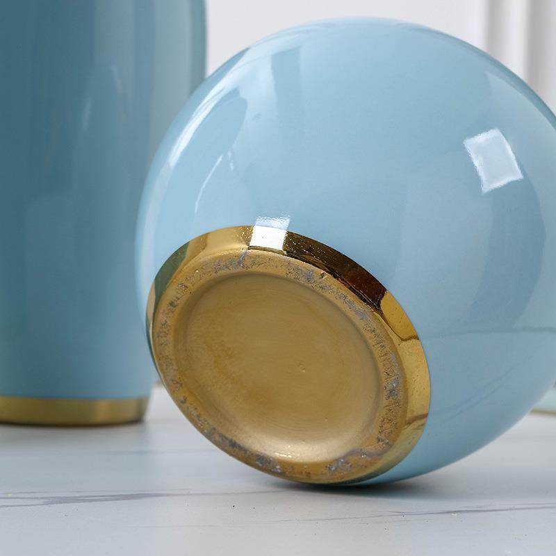 景德镇陶瓷花瓶现代简约样板房客厅插干花餐桌电镀工艺花器装饰品,淘宝优惠券,粉丝福利购,淘宝优惠卷