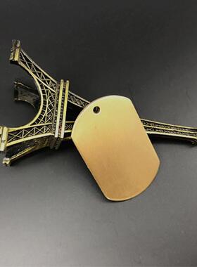 厂家现货黄铜空白狗牌身份吊坠激光防丢牌刻字纯铜军牌个性
