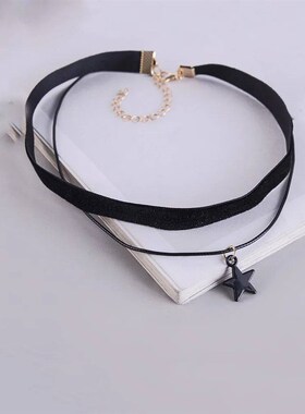 Vintage Gothic Double Layer Velvet Choker Womens Neck Chain