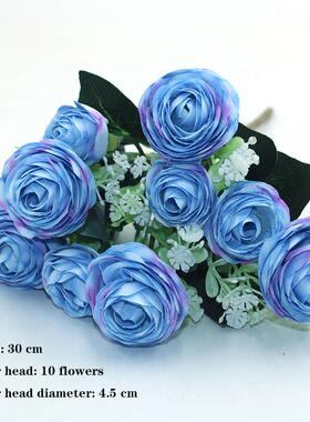 Blue variety autumn fake tea rose peony silk flower autumn g