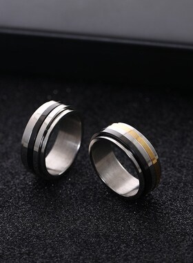 Rotatable Stainless Steel Ring for Couple Fashionable and Si