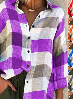 Plaid Blouse Newest Fashion Checkered Casual Long Sleeve Shi
