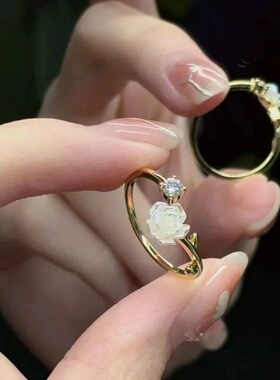 Luxury Zircon Flower Opening Rings for Women Cubic Zirconia