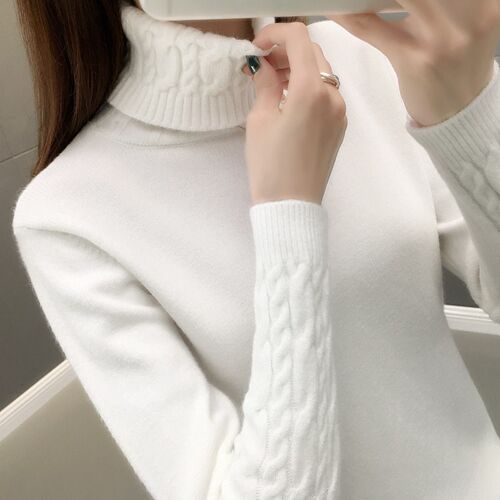 Women Sweater Turtleneck Pullovers Autumn Winter Sweaters Ne - 图0