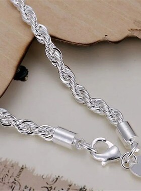 Hot Silver Plated Twisted Rope Bracelet Jewelry For Women