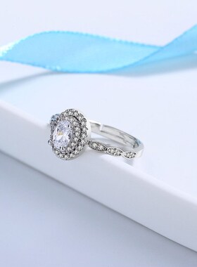 Tanabata fashion diamond ring temperament four-claw oval mai