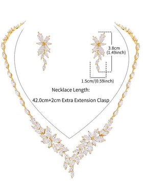 New Arrival Exquisite Plant Shape Cubic Zirconia Bridal Wedd
