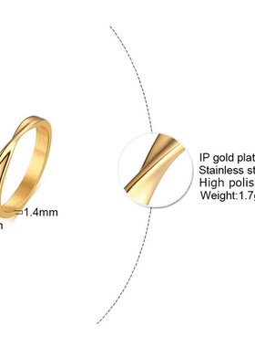 Thin 3mm Womems Mobius Ring Charm Stainless Steel Twist Mob