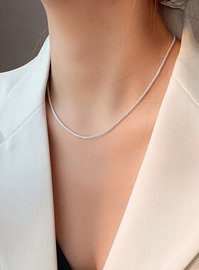 2022 New Popular Silver Colour Sparkling Clavicle Chain Chok