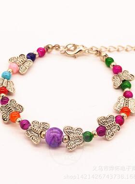 。 Bohemian Hand Beaded Turquoise Brlet butterfly Turquoise