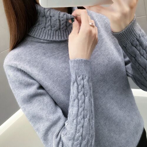 Women Sweater Turtleneck Pullovers Autumn Winter Sweaters Ne - 图3