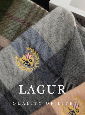 Lagur英伦格澳洲羊毛流苏围巾女