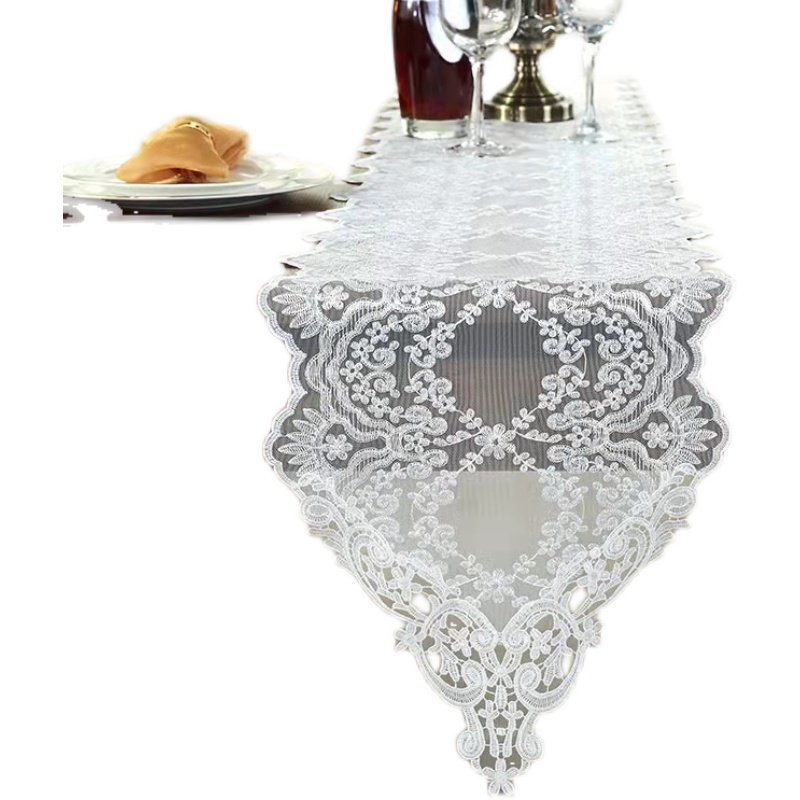 高端定制白色欧式蕾丝绣花桌旗茶几餐桌布电视柜梳妆台五斗柜盖巾,淘宝优惠券,粉丝福利购,淘宝优惠卷