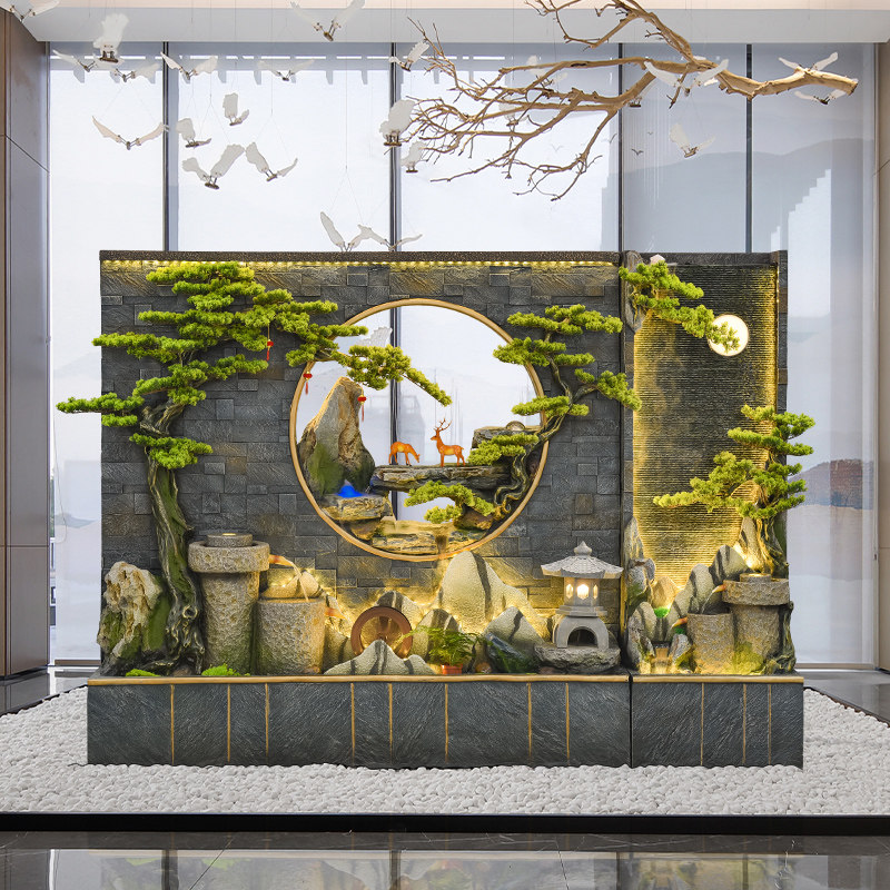 庭院花园流水墙屏风景观装饰品公司大厅公司开业招财摆件流水喷泉,淘宝优惠券,粉丝福利购,淘宝优惠卷