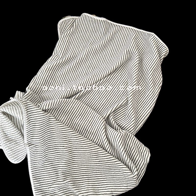 竹炭灰细纤维条纹浴巾~珊瑚绒迅速吸水洗澡巾柔软舒适毛巾男女,淘宝优惠券,粉丝福利购,淘宝优惠卷