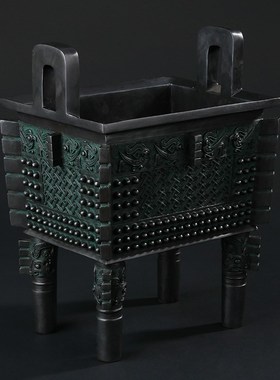 大仕缘 铜工艺品青铜鼎盛招财摆件仿古父戊方鼎开业乔迁礼品