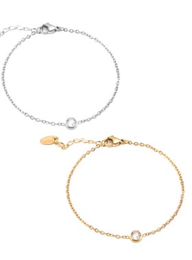 Ins Fashion Womens Diamond-encrusted Titanium Steel Fine Br